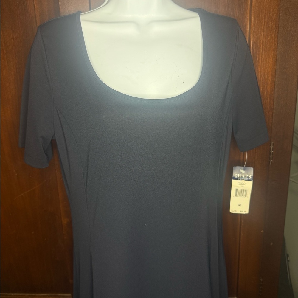 Chaps Women's Charcoal-Navy Short Sleeve Top